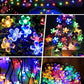 Solar String Lights Cherry Blossom LED Garland Lights Outdoor Solar Garden Patio Decor Lights Christmas Wedding Party Decoration
