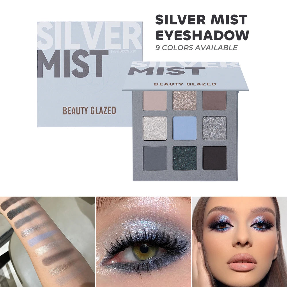 Beauty Glazed 9 Colors Eye Shadow Disc Makeup Palette Matte Shimmer Eye Pigmented Powder Make Up New Warm Earth Color Eyeshadow