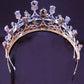 DIEZI Baroque Princess Queen Bridal Crown Purple Crystal Tiara For Women Wedding Vintage Crown Hair Dress Accessories Jewelry