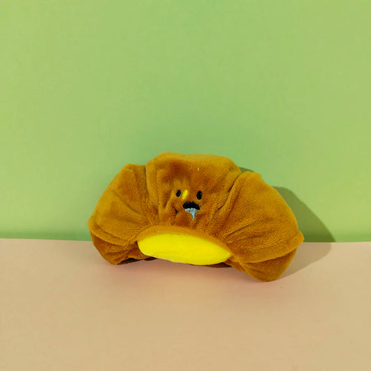 Hidden Food Sniffing Toy Squeaky Dog Toy Interactive Plush Toy Dog Chew Toy Pet Toys Croissant Bread Squeaking Sound Plush Toys