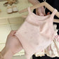 Ins Summer Toddler Girl Outfit 2024 Hollow Cool Slip Tees Lace Rose Flower Bud Shorts Baby Girl 2PCS Clothes Set Kid Girl Suits