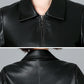 New Women Sheepskin Jacket Spring Autumn 2025 Fashion Casual Long Sleeve Short Zipper Leather Coat Loose Split Leather Outerwear