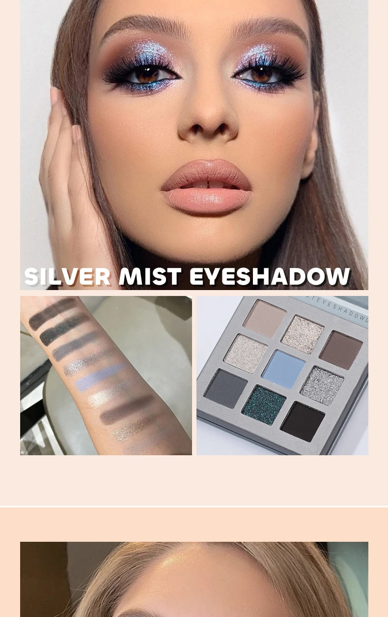 Beauty Glazed 9 Colors Eye Shadow Disc Makeup Palette Matte Shimmer Eye Pigmented Powder Make Up New Warm Earth Color Eyeshadow