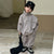 Children's Fleece Suits Insulated Baby Boy Winter Clothes Sets Letters Pullover Hoodie Sweater Top Pants Outfit Girl Tracksuit