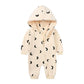 Cartoon Print Baby Girl Romper Long Sleeve Hooded Zipper Newborn Clothes Boys Rompers Spring & Autumn Baby Clothing 3-24 Months