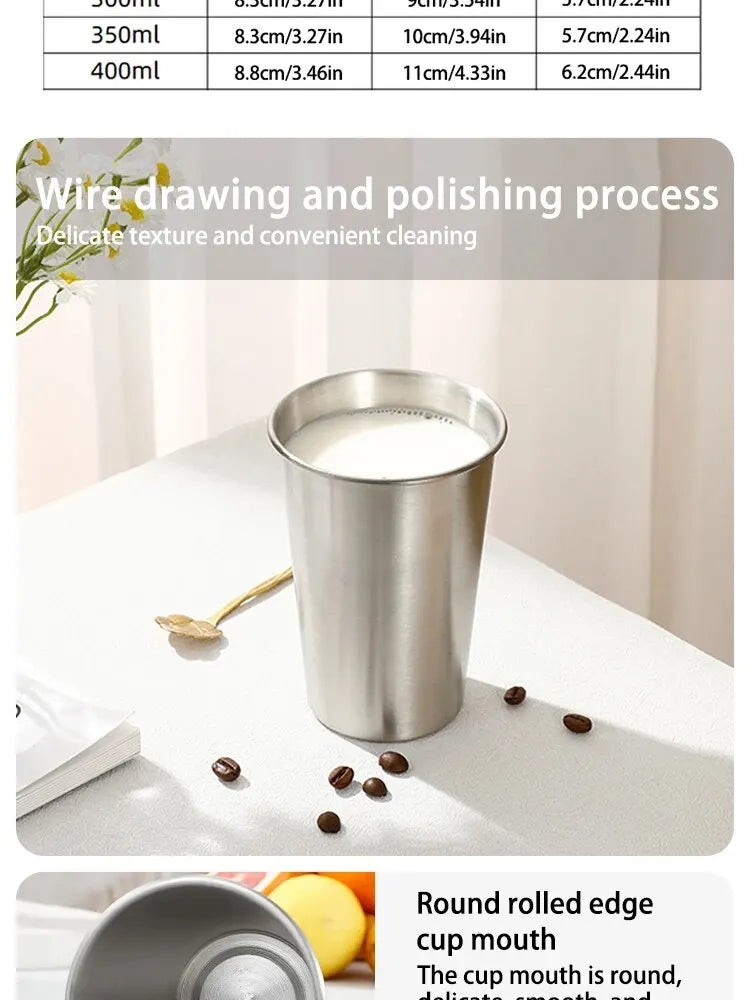 Single-layer Stainless Steel Outdoor Camping Beer Cups Large-capacity Water Cups Curling Cups Milk Tea Coffee Cups