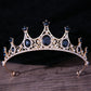 DIEZI Baroque Princess Queen Bridal Crown Purple Crystal Tiara For Women Wedding Vintage Crown Hair Dress Accessories Jewelry
