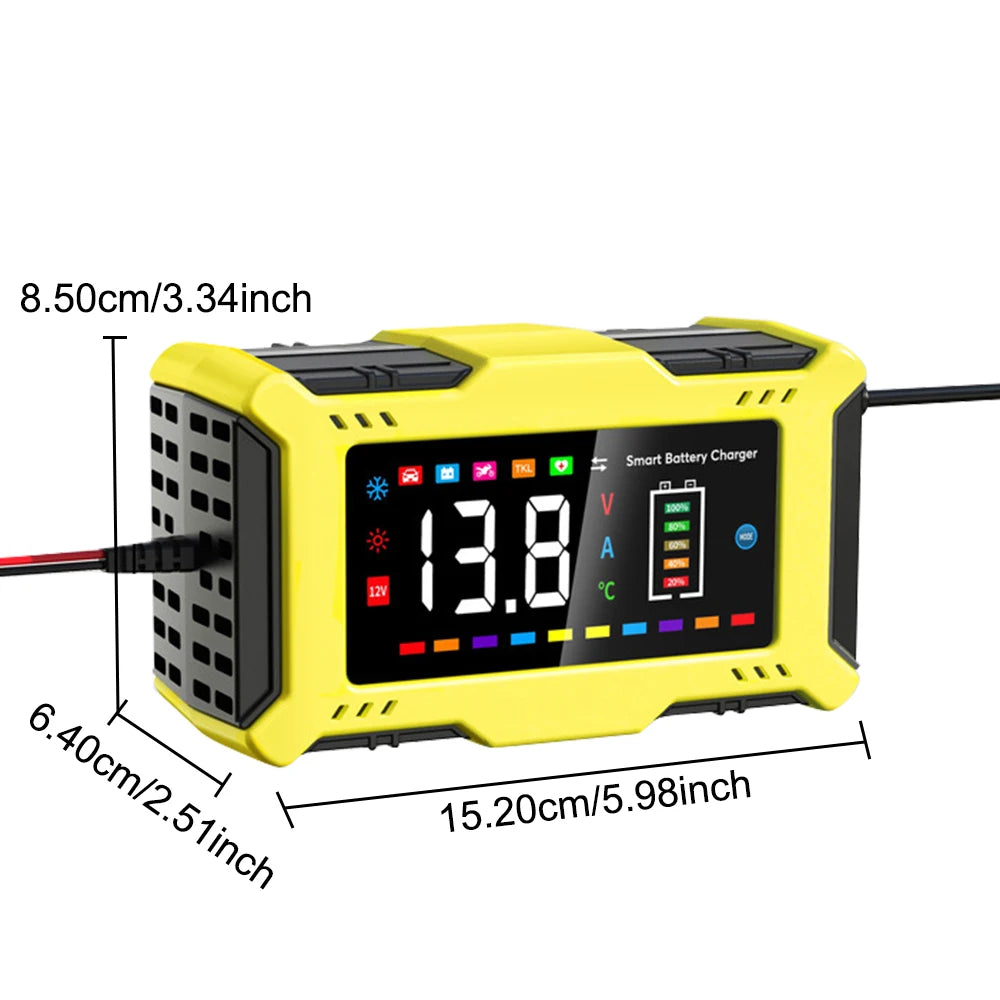 For Lead Acid / Lithium Iron Battery 14.6V/12V 6A 90W EU US Plug Car Battery Charger Pulse Repair 110V/240V Input