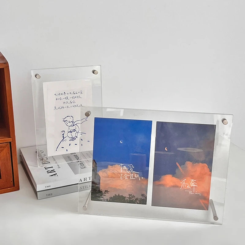 Transparent Acrylic Frames Photos Picture Frame Magnetic Double Sided Photo Frame Kpop Photocard Holder Album Poster Tag Display