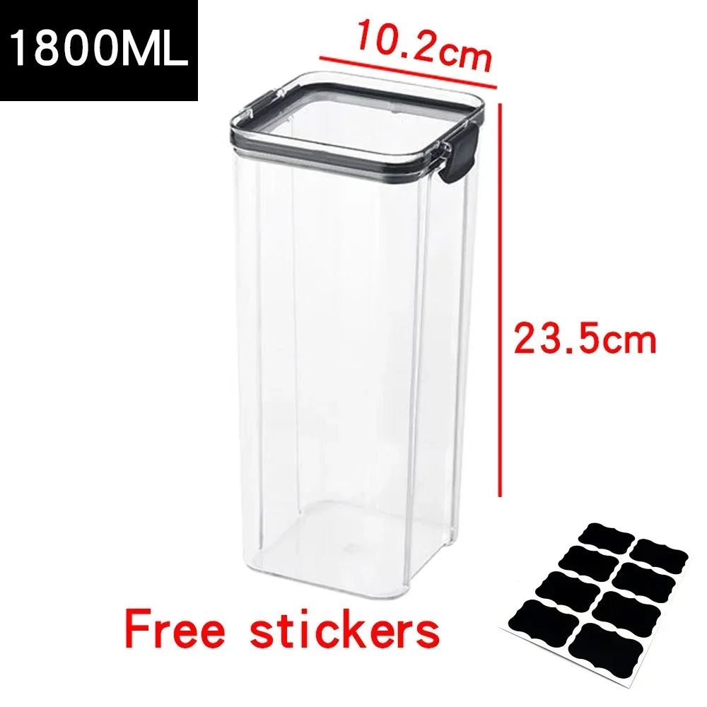 Food Storage Containers Kitchen Storage Organization Kitchen Storage Box Ducts jars  for Kitchen PET Food container Box Lid