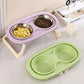 Cat Double Bowl With Stand Non-Slip 2-in-1 Dog Food Bowl Large Capacity Portable Pet Food Container Pet Supplies