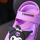 Sandals Girls Anime Kuromi Open Peep Toe Shoes Girly Summer Cute Cartoon Babys Purple Pink Slipper Kid Size 21-36