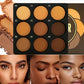 9-farbiger wasserfester Kontur-Concealer, matte Palette, pinselfrei, mittlere bis dunkle Farbtöne, 3D-Sculpting, Ölkontrolle, lang anhaltender Halt