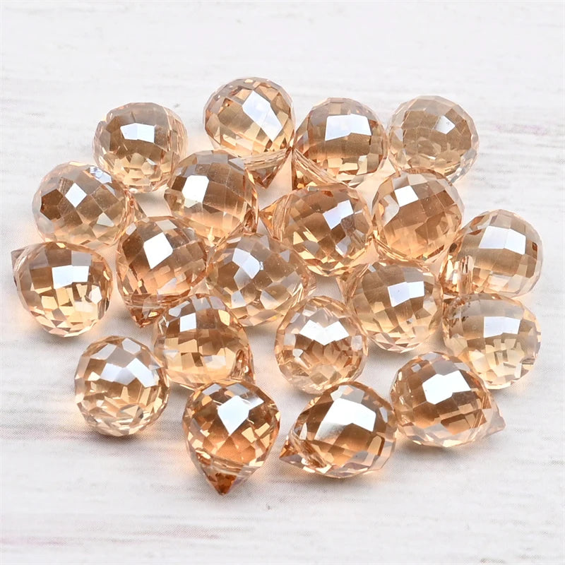 Austria Pear Shape Crystal Faceted Beads 10Mm Assorted Glass Spacer Chandelier Beads for Wedding Diy Necklace Bracelet Earring