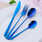 4Pcs Luxury 304 Stainless Steel Tableware Set Silverware Fork Spoon Knife Travel Cutlery Set Gold Portable Camping Flatware Set