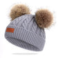 Cute Double Wool Pompom Baby Hat Children Cap Warm Autumn Winter Hats For Kids Boys Girls Knitted Warmer Beanie Caps Bonnet