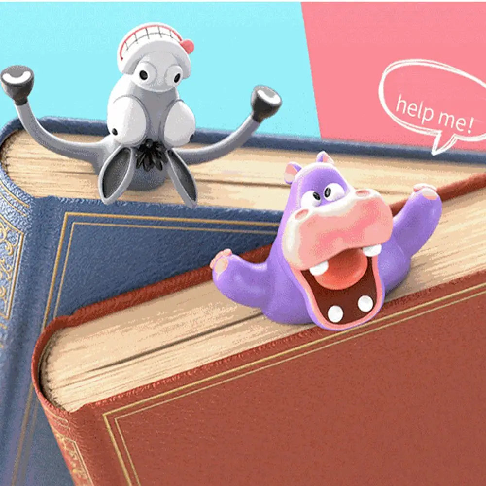 3D Stereo Cartoon Marker Animal Bookmarks Ocean Series Seal Octopus Cat Panda And Shiba Inu Creative Stationery Children Gift
