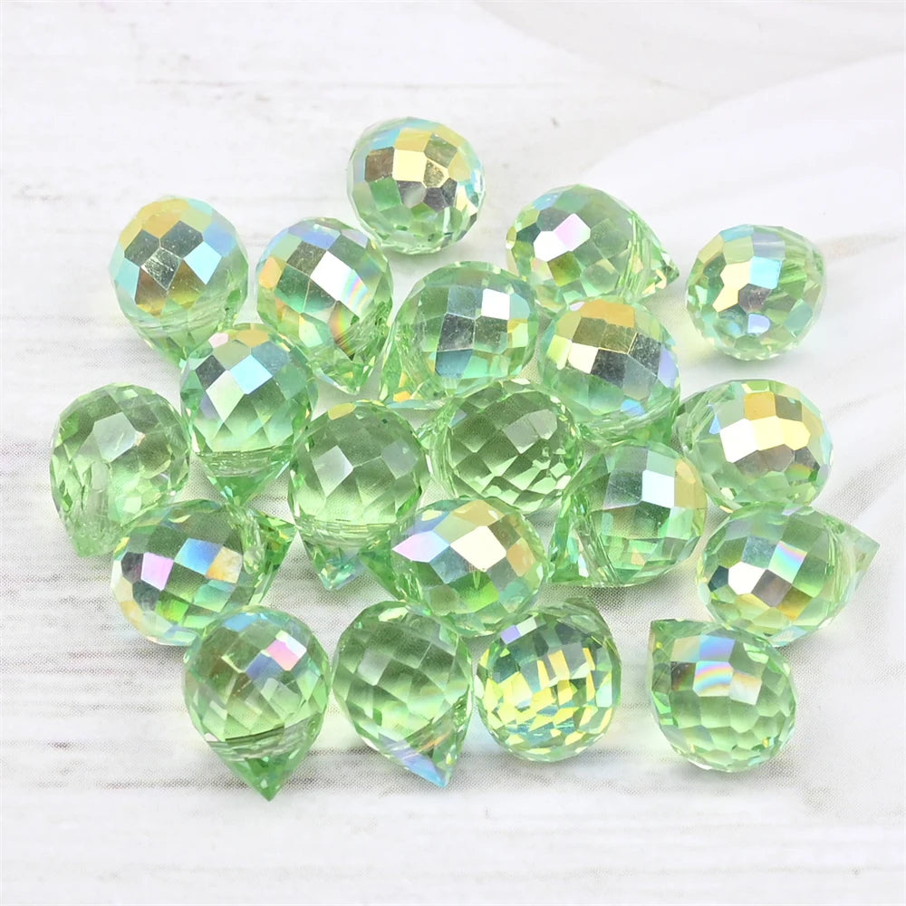 Austria Pear Shape Crystal Faceted Beads 10Mm Assorted Glass Spacer Chandelier Beads for Wedding Diy Necklace Bracelet Earring