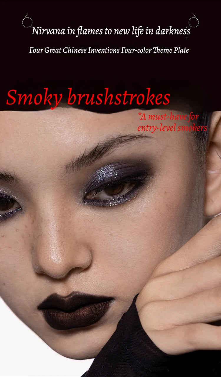 Girlcult 4 Color Eyeshadow Palette Shimmer Black Red Matte Chameleon Eye Shadow Vegan Halloween Make Up Sets Cosmetics Full Set