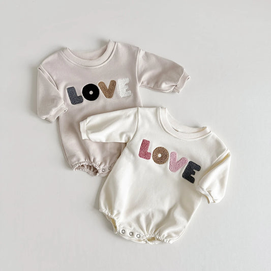 Baby Autumn Clothes 2025 Newborn Infant Baby Boy Girl Romper Cute LOVE Embroidery Soft Cotton Jumpsuit Spring Baby Clothes