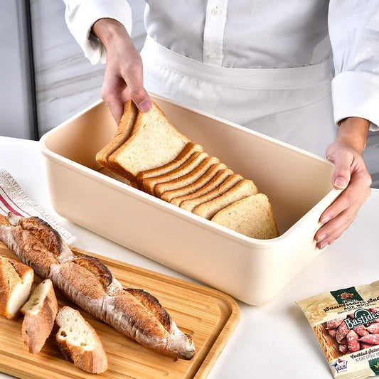 Bamboo Cover Storage Boxes Home Bakery Desktop Decor Organizer Kitchen Bread Box Dessert Snack Breadbasket Food Container