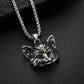 Vintage Bell Cat Pendant Men's Necklace Stainless Steel Animal Lucky Jewelry Gift for Anniversary