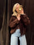 Stand Collar Long Sleeve Zipper Coat Women Elegant Pocket Ruched Loose Fitting Bomber Jacket Fashionable Ladies Autumn Outerwear