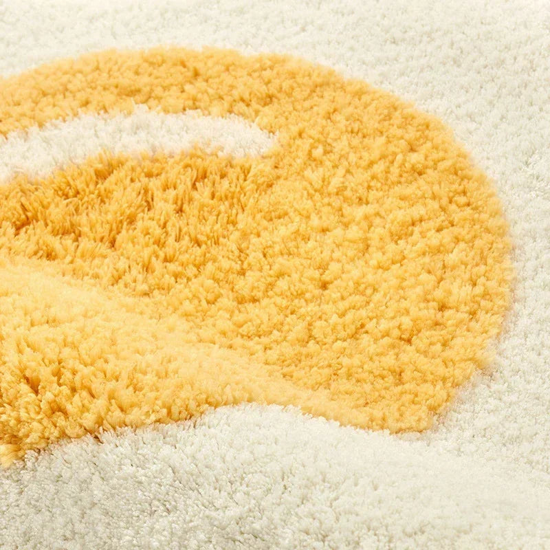 Cashmere Imitation Wool Poached Egg Rug for Bedroom Anti-slip Floor Mat Ins Nordic Doormat Soft Comfortable Door Home  Carpet