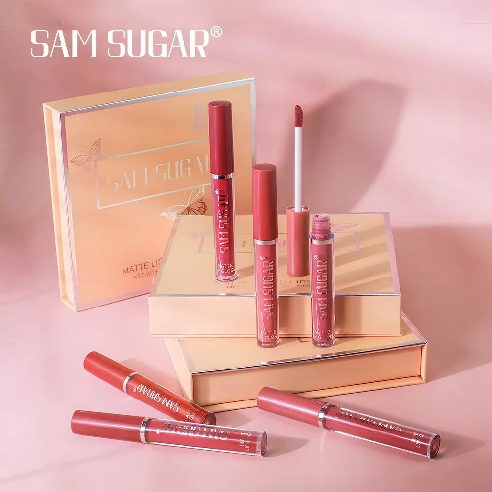 6 Color Matte Lip Gloss Set Lustrous Effect Moisturizing And Nourishing Long Lasting Easy To Apply Lip Makeup