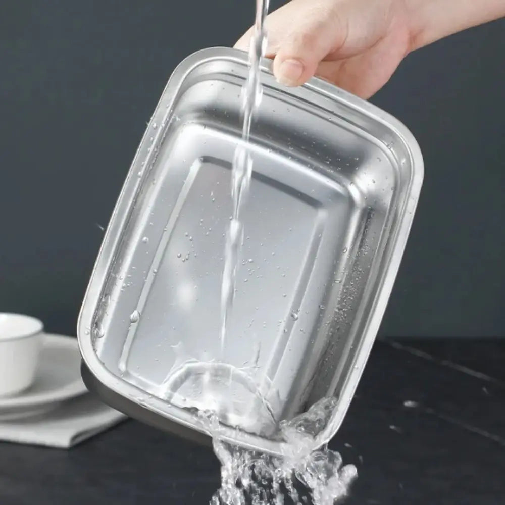 Stainless Steel Camping Lunch Box Leak-proof Sealed Bento Box Microwave Suitable Large Capacity Refrigerator Freezer Storage Box