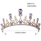 DIEZI Baroque Princess Queen Bridal Crown Purple Crystal Tiara For Women Wedding Vintage Crown Hair Dress Accessories Jewelry