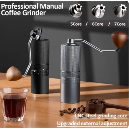 Manual Coffee Grinder External  Adjustable Grinder Stainless Steel Cone Burr Hand Coffee Mill Travel Camping Kitchen Office Use