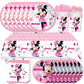 Minnie Mouse Birthday Party Decorate Girls Disposable Tableware Balloon Cups Plates Tablecloth Balloon Baby Shower Party Supply