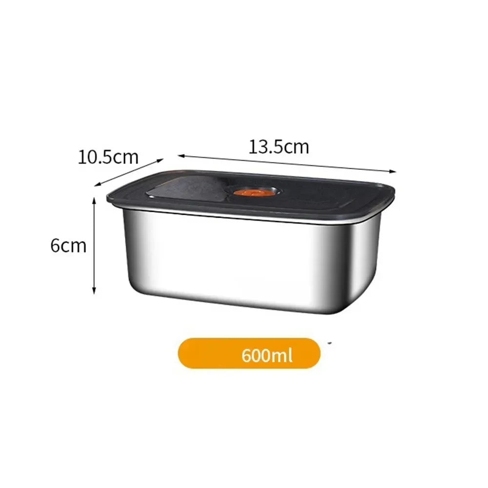 Stainless Steel Camping Lunch Box Leak-proof Sealed Bento Box Microwave Suitable Large Capacity Refrigerator Freezer Storage Box