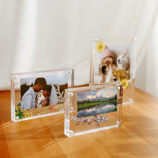 Transparent Acrylic Frames Photos Picture Frame Magnetic Double Sided Photo Frame Kpop Photocard Holder Album Poster Tag Display