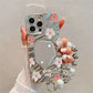 Luxury Flower Make Up Mirror Phone Case For iPhone 13 11 15 14 16 Pro Max 12 16promax 15promax 14promax Shockproof Funda Cover