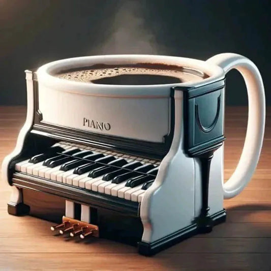 Creative Musical Instrument Coffee Cup Funny Guitar Pattern Mug Summer And Winter Drink Cup Music Lovers Holiday Gifts