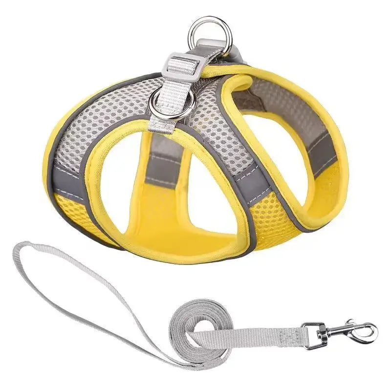 Pet dog Harness Leash Set for Small Dogs Adjustable Puppy Harness Vest French Bulldog Chihuahua dog harness and leash set  puppy