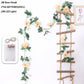 200cm Rose Artificial Flowers Vine LED String Lights For Wedding Garland Home Decor Fake Rose Rattan Hanging Wall Arch Ornament