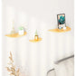 Semicircle Wooden Wall Shelf Background Wall Hanging Projector Display Stand Suspension Home Decoration Storage Organization