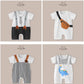 Baby Boys Thin Rompers Baby Girls Short Sleeve Bodysuit Newborn Infants Jumpsuit for Summer New Korean Style Costume