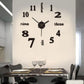 3D Luminous Wall Clock Frameless Acrylic DIY Digital Clock Wall Stickers Mute Clock for Living Room Bedroom Office Wall Decor