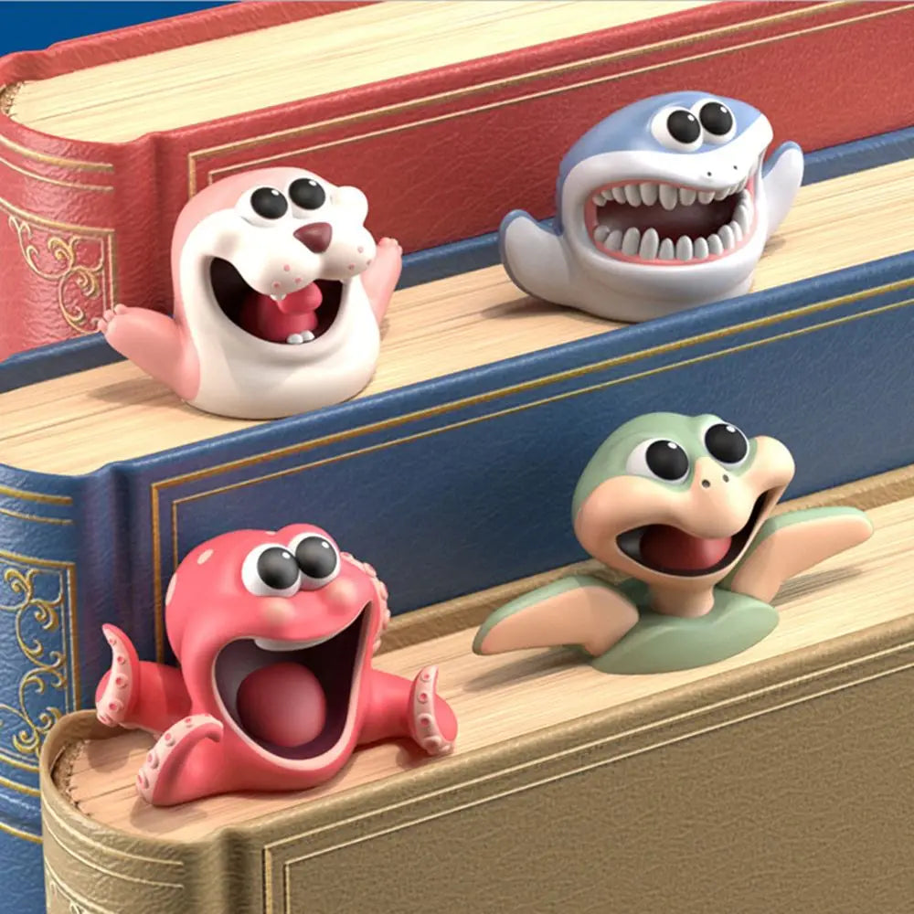 3D Stereo Cartoon Marker Animal Bookmarks Ocean Series Seal Octopus Cat Panda And Shiba Inu Creative Stationery Children Gift