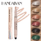 12 Colors Eyeshadow Stick Double Head Waterproof Long Lasting Metallic Shimmer Highlighter Cream Pen with Brush for Eyes