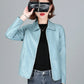 New Women Sheepskin Jacket Spring Autumn 2025 Fashion Casual Long Sleeve Short Zipper Leather Coat Loose Split Leather Outerwear