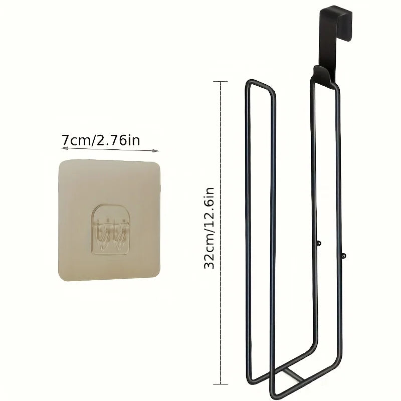 1pc Hanging Toilet Paper Holder with Patch, Bathroom Paper Towel Holder, No Drilling Wall Mount, for Kitchen and Bathroom