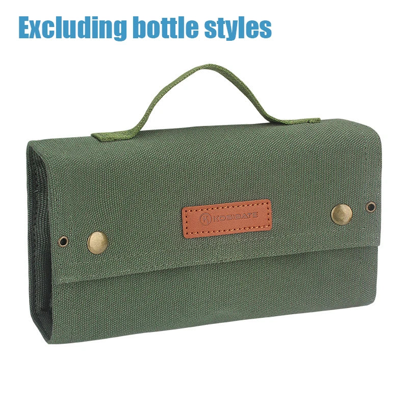 Portable Camping Seasoning Spices Bottle Tableware Leather Storage Bag Portable Kit For BBQ Picnic Kitchen