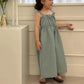 2025 Summer New Girls Jumpsuit Loose Children Wide Leg Pants Cotton Baby Girls Sling Pants Fashion Kids Clothes