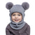 Pompom Baby Winter Hat Scarf One-piece Kids Knitted Beanie Warm Ears Neck Children Bonnet Infant Cap for Girls Boys 1-5Y