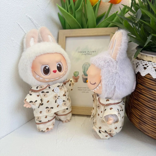 17cm/38cm Plush Doll'S Clothes Outfit Accessories For Korea Kpop Exo Labubu Idol Spring Wild Autumn Pajama Set Clothing Gift